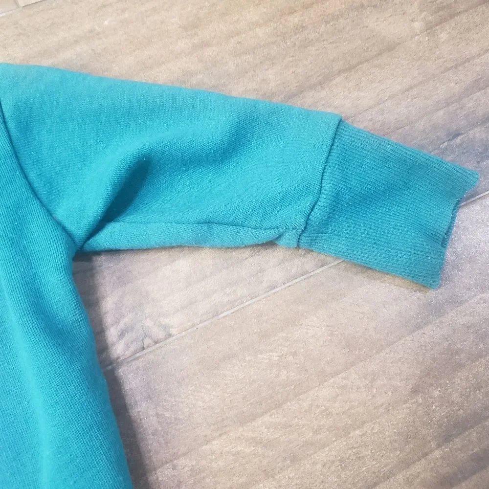 Gymboree 'It's Our World' Teal Sequin Hoodie Size xxs 3